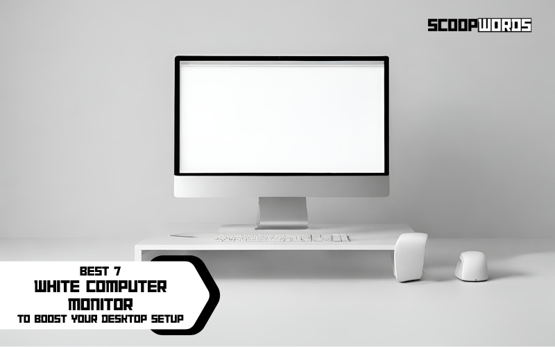 white computer monitor